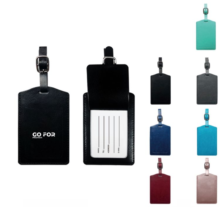 Faux Leather Luggage Tags, custom luggage tag with logo imprint 2