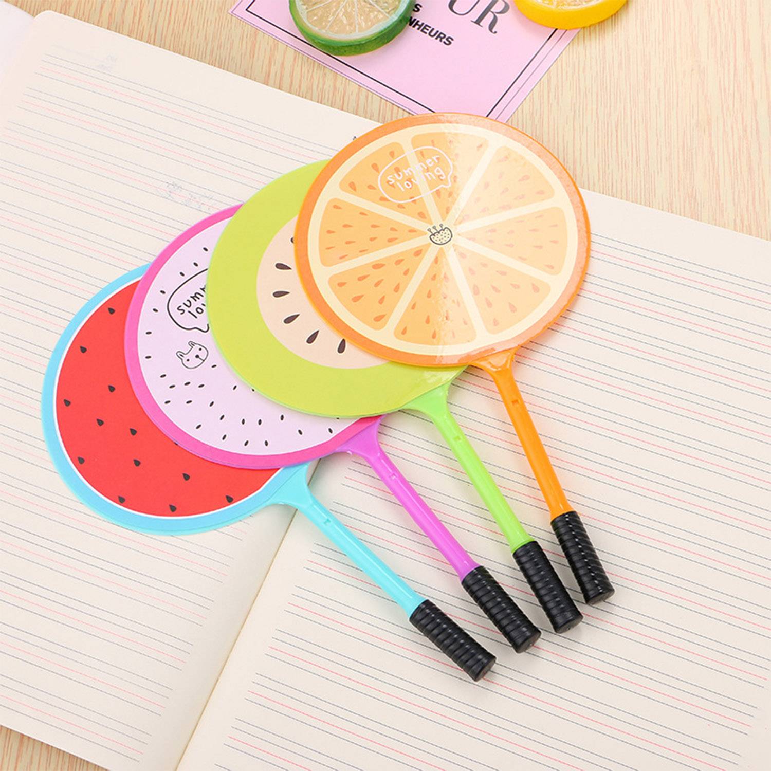 Blue Ink Pens Mini Handheld Fans 6
