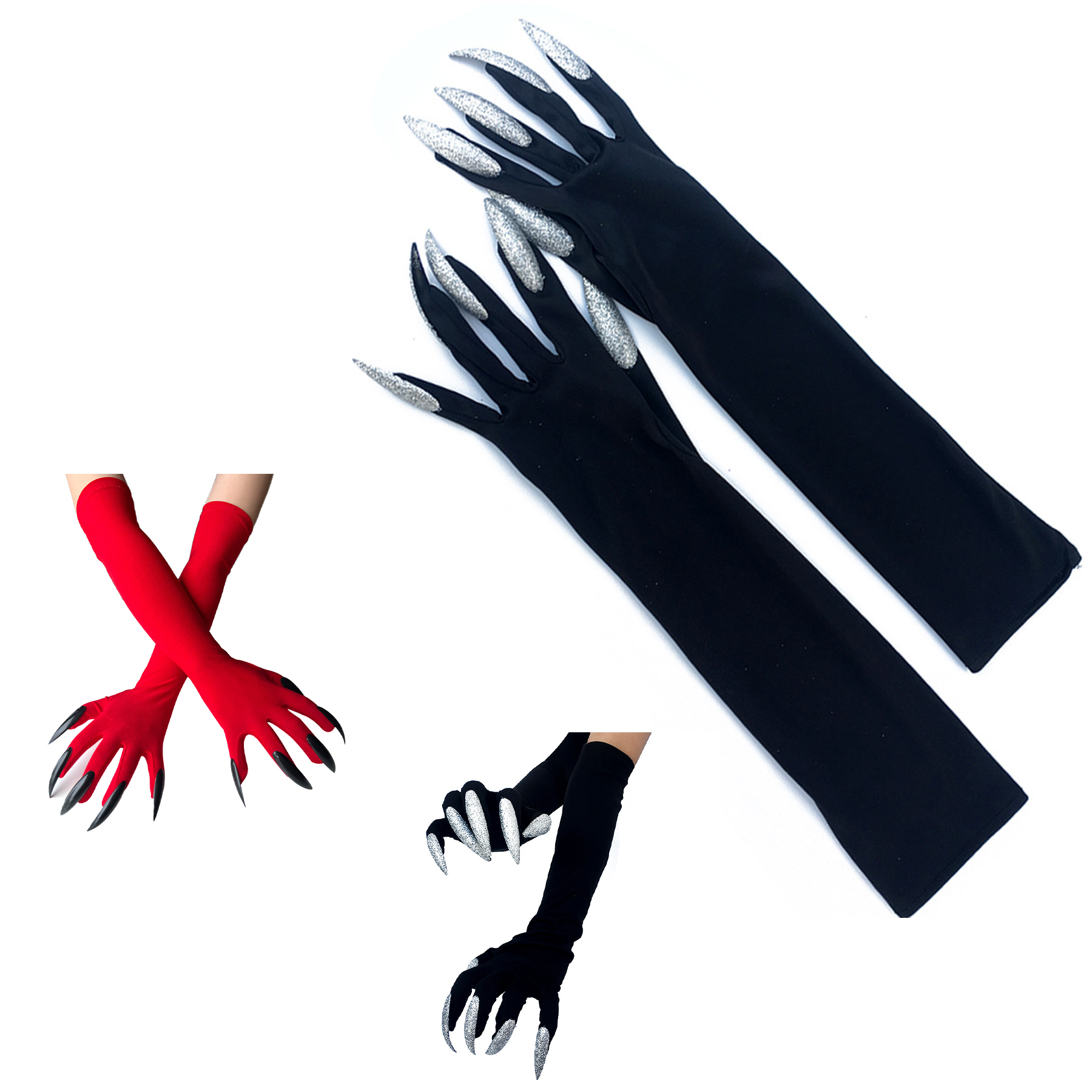 Men's and Women's Scary Long Nails Cosplay Ghost Witch Devil Paw Gloves