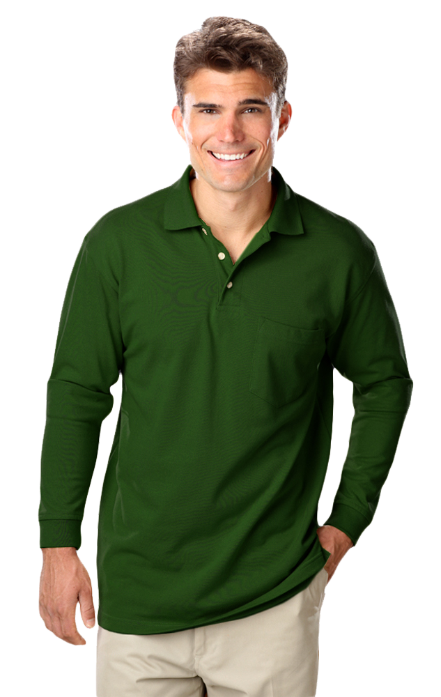 Adult Superblend L/S Pocketed Polo 8