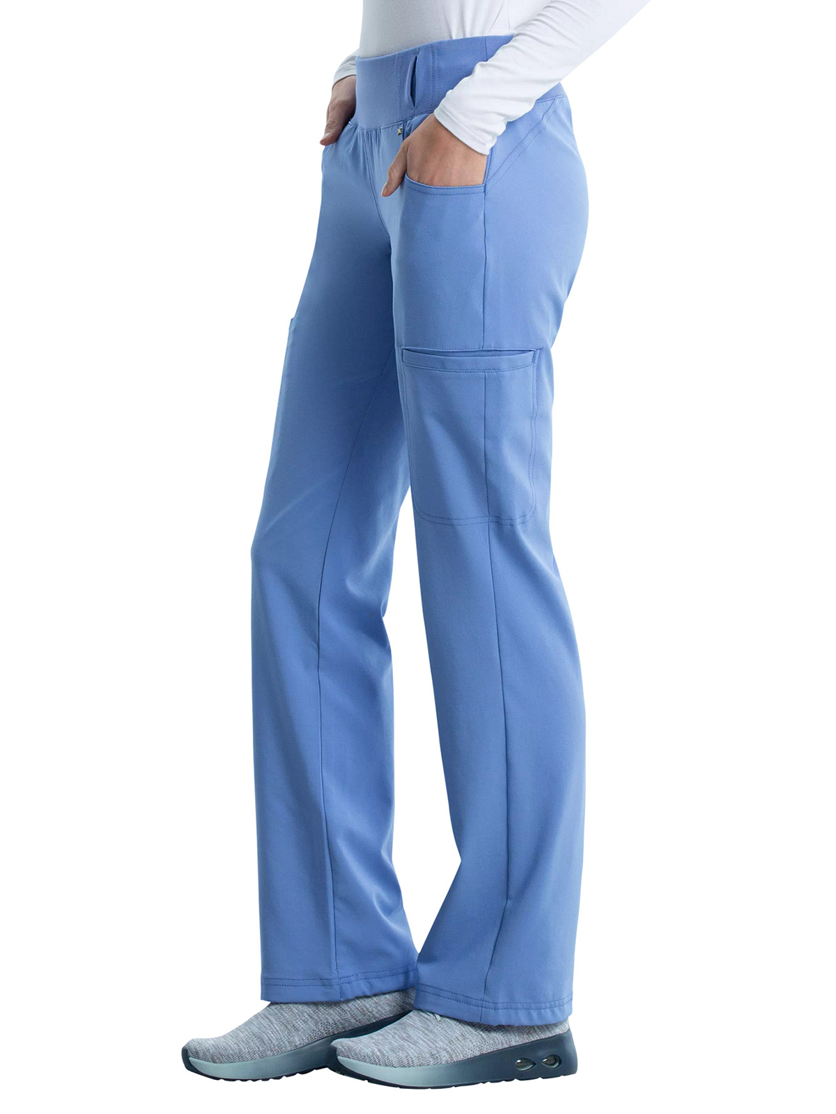 Cherokee - iFlex - Mid Rise Straight Leg Comfort Knit Waistband Pull-on Pant 9
