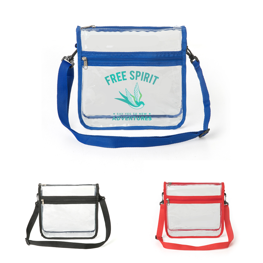 ClearPass Crossbody Bag w/ Front Zipper Pocket 10" x 2.5" 7