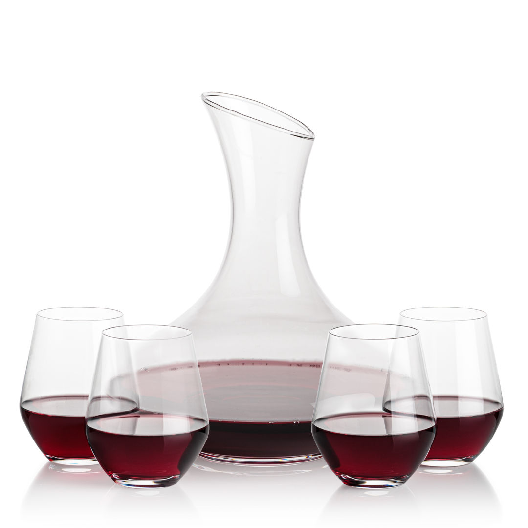 Innisfil Carafe & Reina Stemless Wine 4