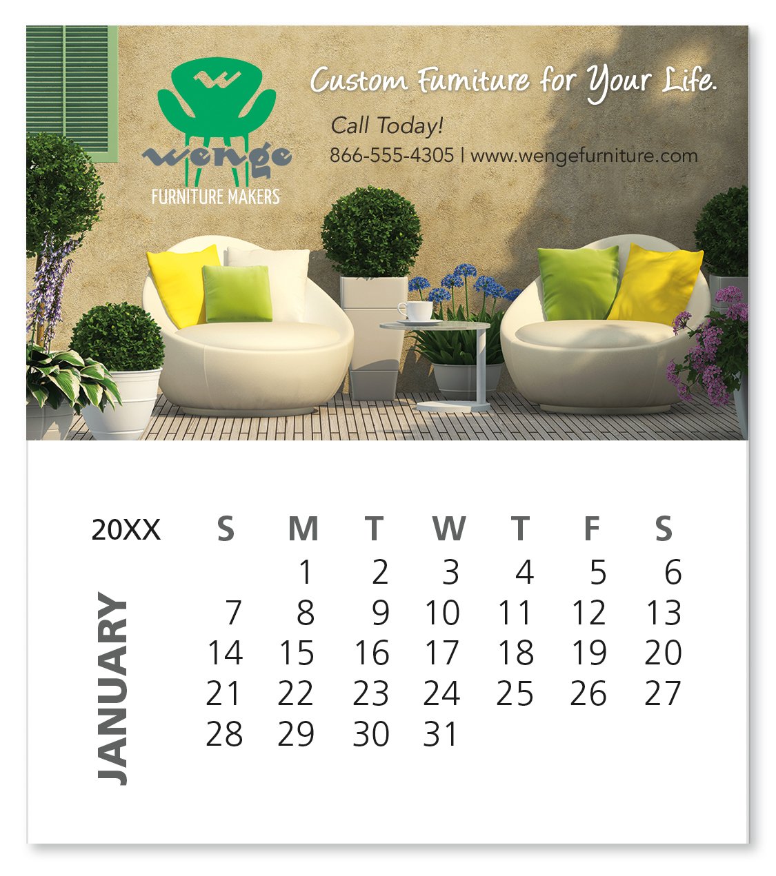 Good Value™ Business Card Magnet with 12-Sheet Calendar 2
