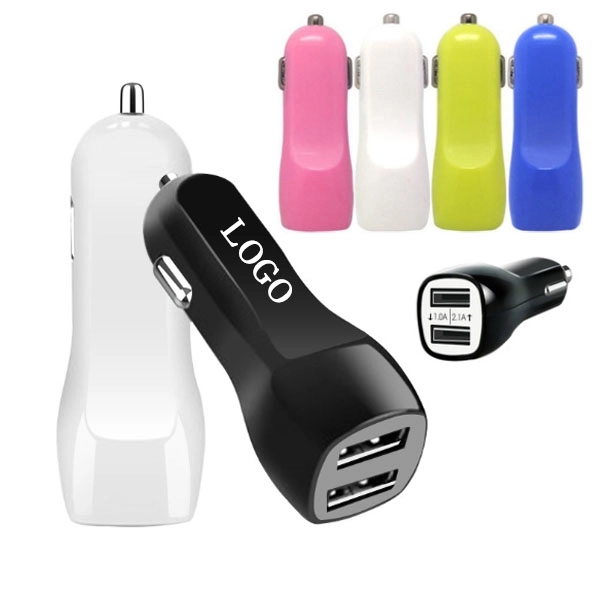 Dual USB Ports 2.1A Car Charger Adapter 2