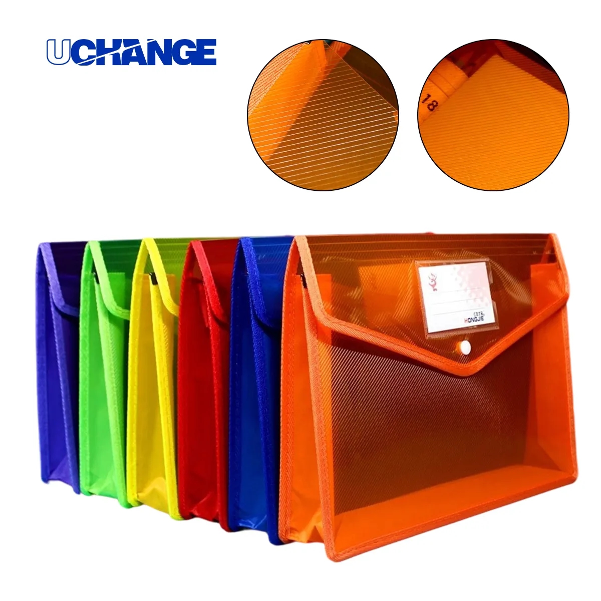 A4 Plastic Button File Folder With Mesh And Label Pocket 7