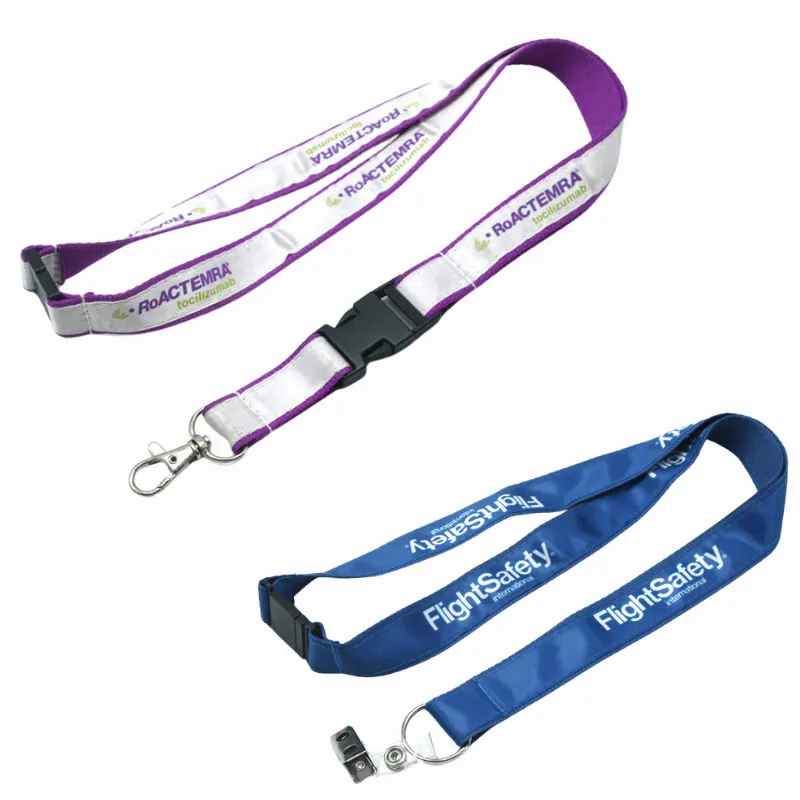 Custom reflective strip work ID lanyard nylon neck strap 3
