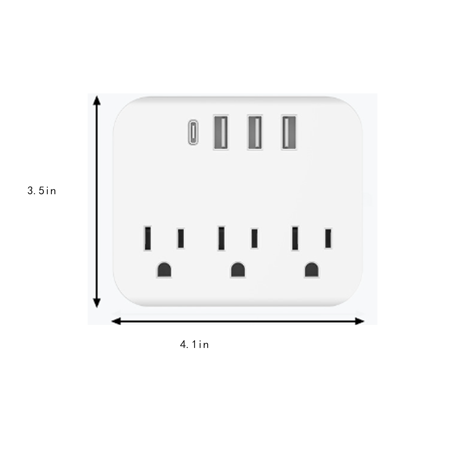 Delicate ABS Wall -Charger W/ 3 Outlets Extender 3