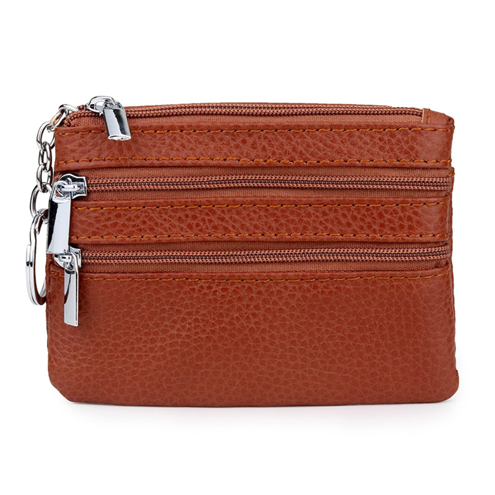 cowhide card money coin purses With Zipper Pocket 7