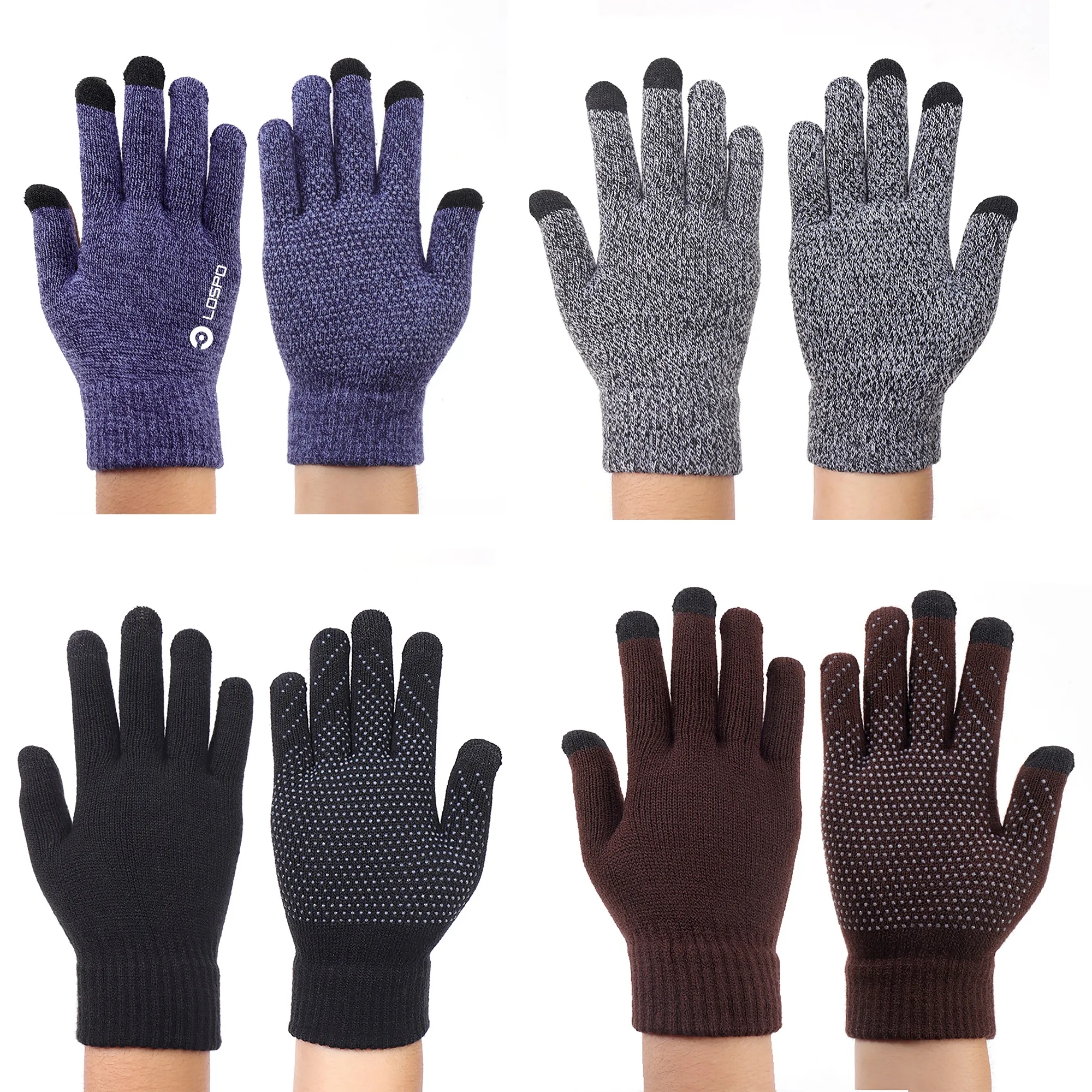 Adult Autumn and Winter Plush Wool Warm Non-slip Gloves 7