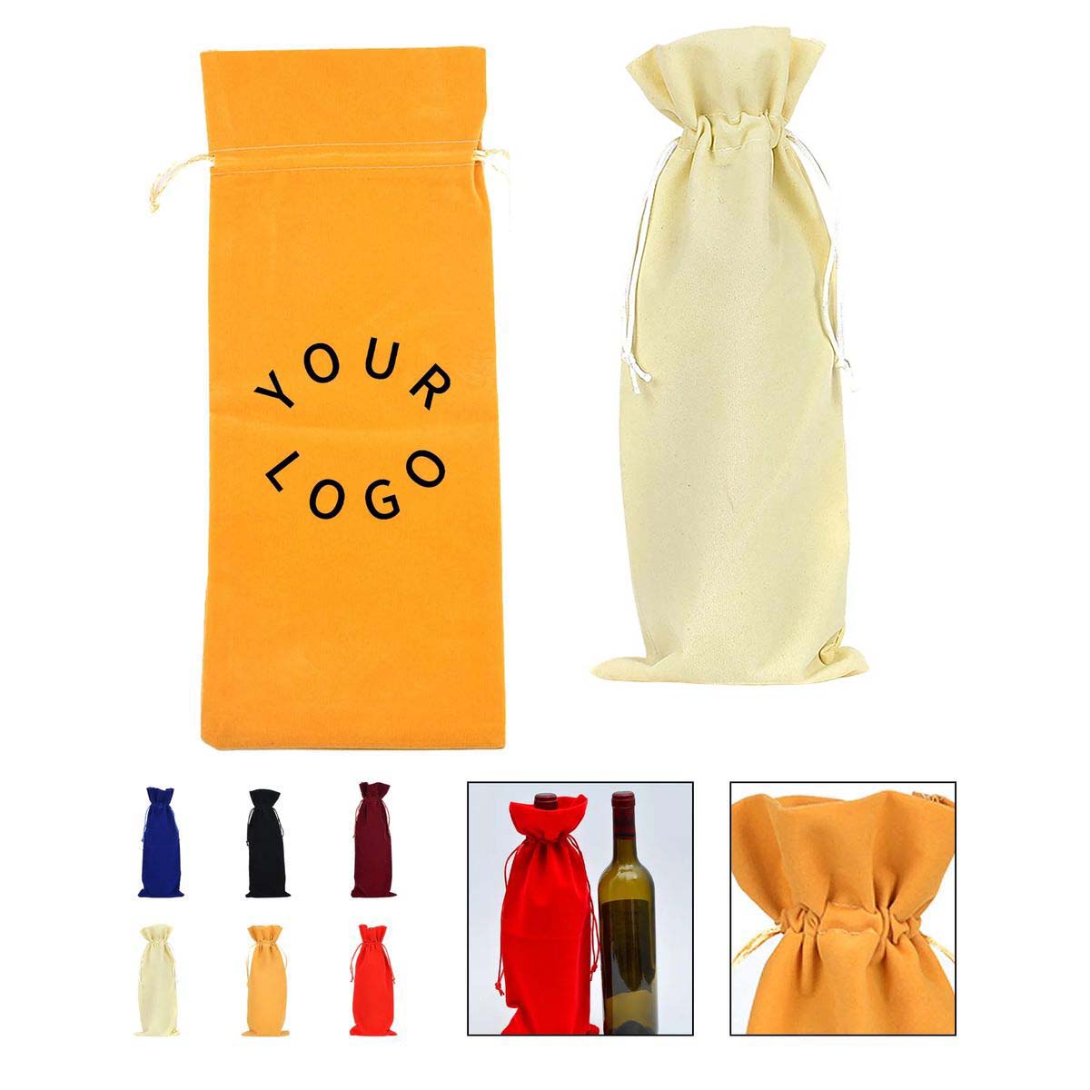 Velvet Wine Tote Bag for Bottles and Gifts 2