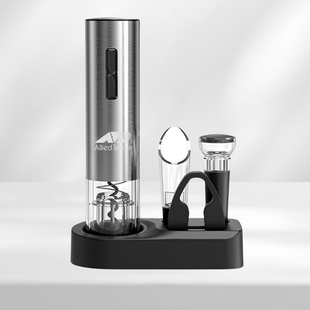 WineVault Electric Wine Opener Gift Set with Pedestal Storage 4