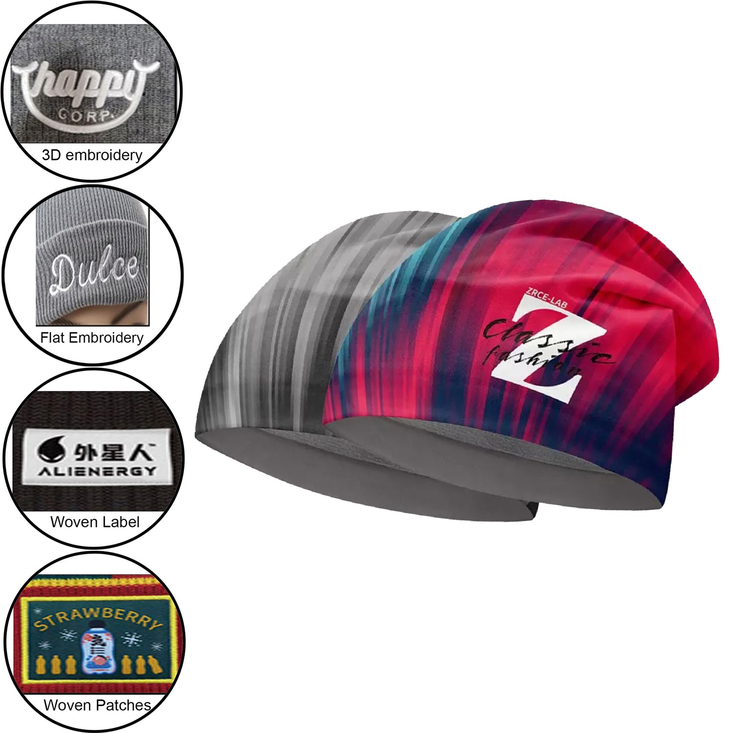 Dual layer sublimation beanie with inner fleece 1