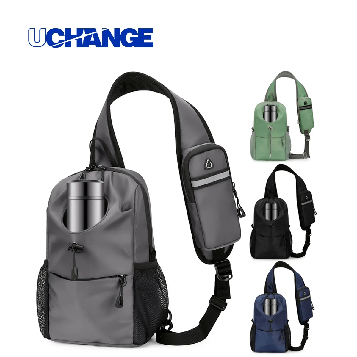 Anti-Theft Crossbody Sling Bag w/ Integrated Bottle Holder 8
