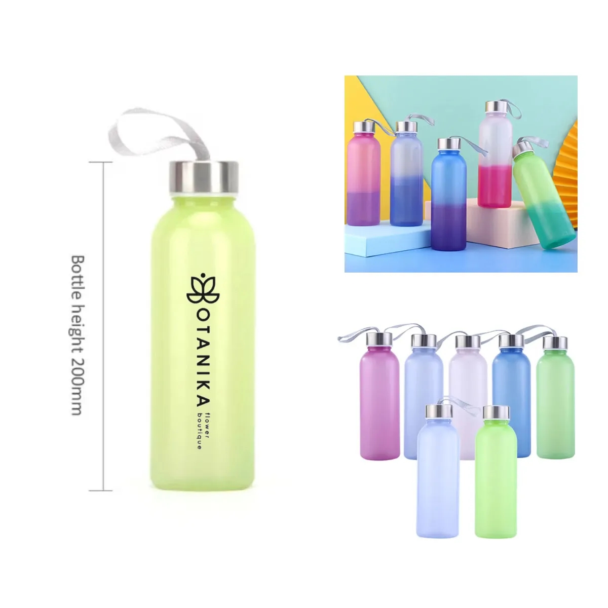 18OZ RPET Water Bottle With Stainless Steel Lid 2