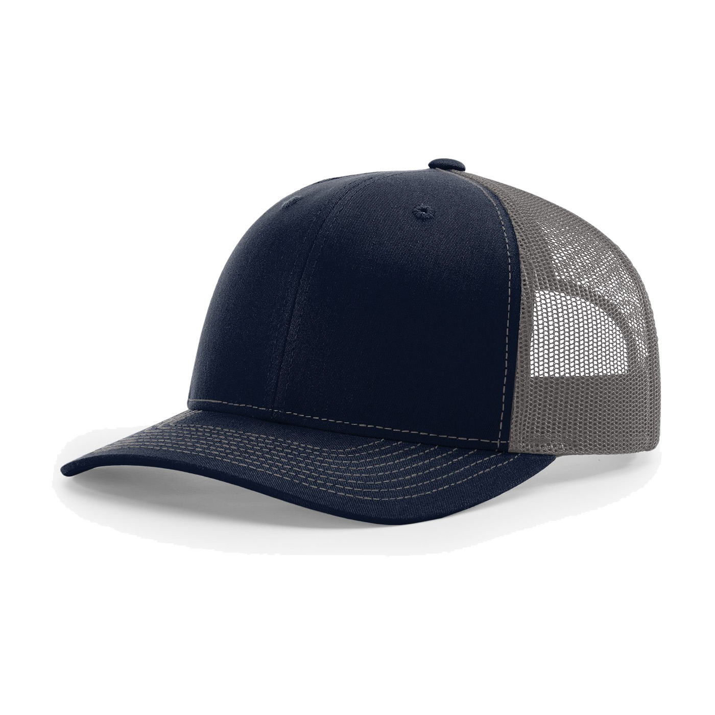 Richardson 112 6-Panel Snapback Trucker Hat w/Leatherette Adhesive Patches or Embroidery 79