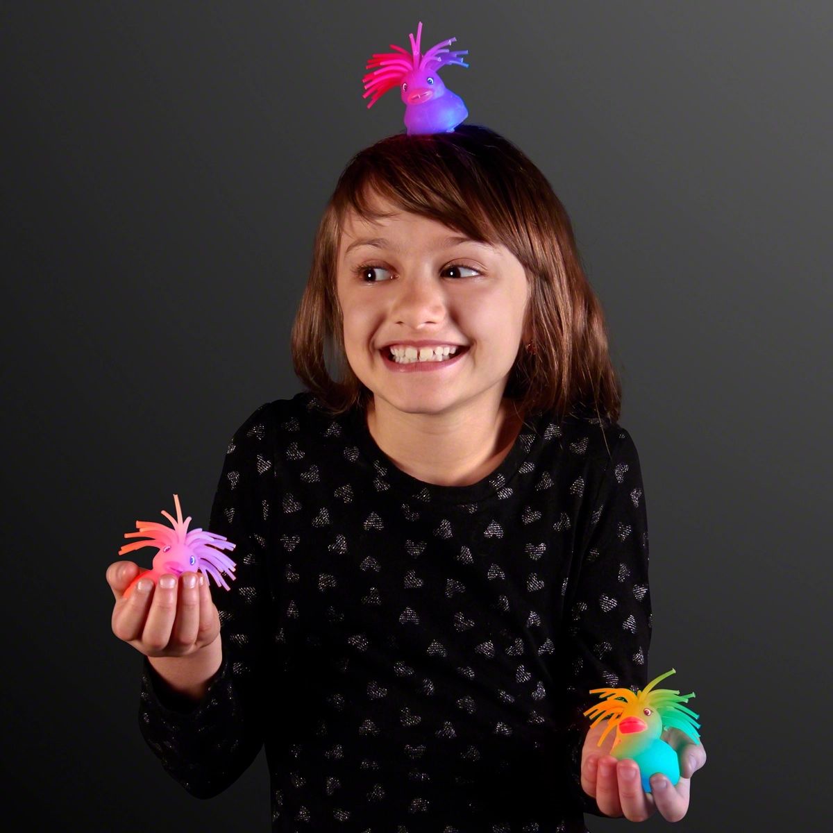 Light Up Crazy Hair Puffer Ducks 5