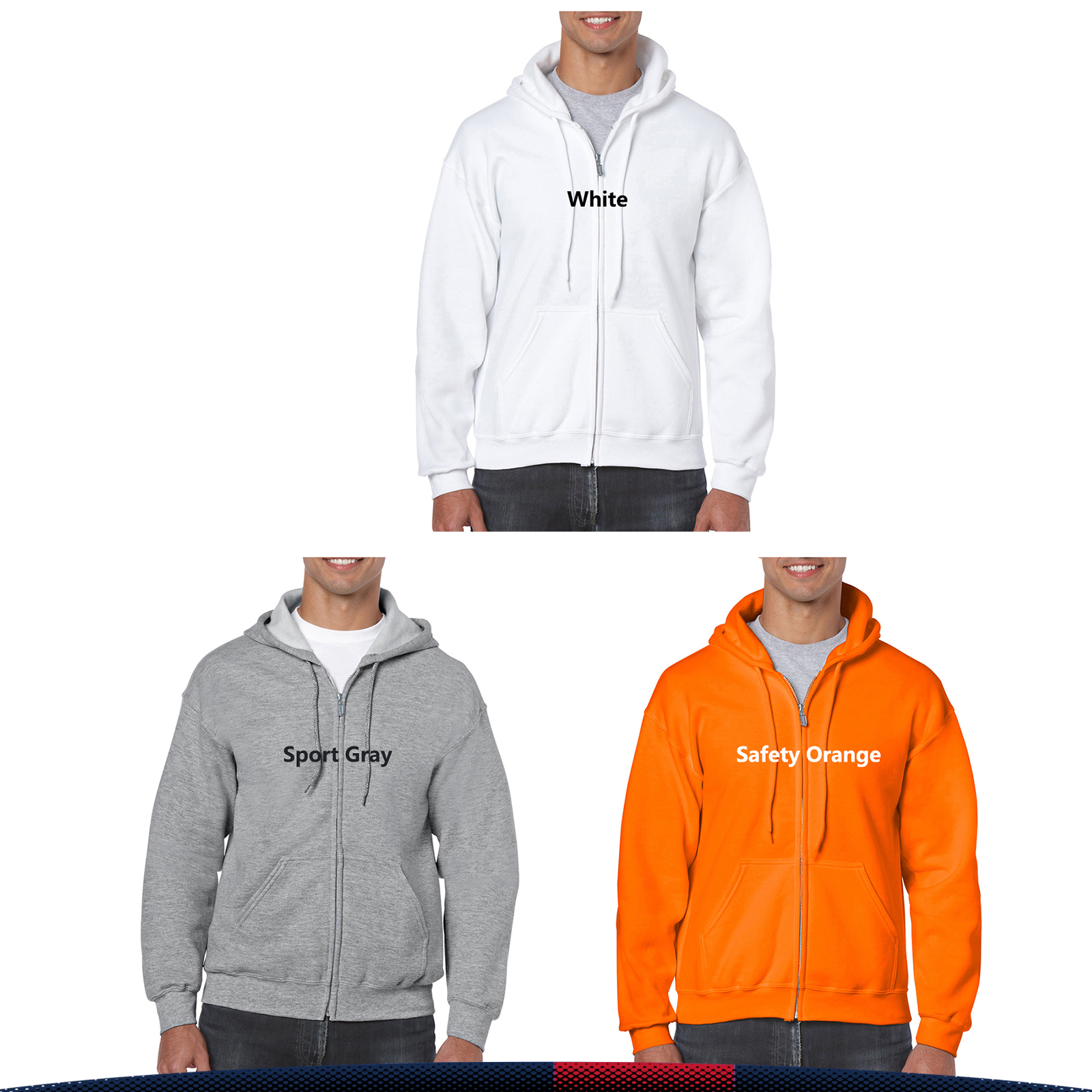 Gildan® 7.5 oz. Men's Full Zip Sweatshirts, custom hoodie or sweatshirt with logo imprint 7