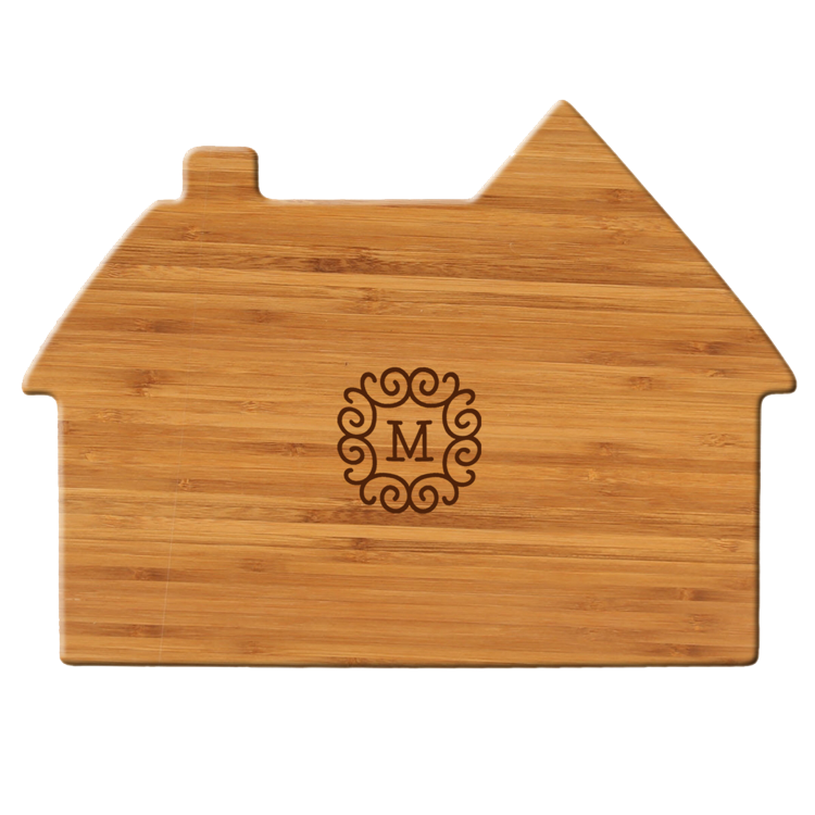 12" House Shape Bamboo Cutting Board 2