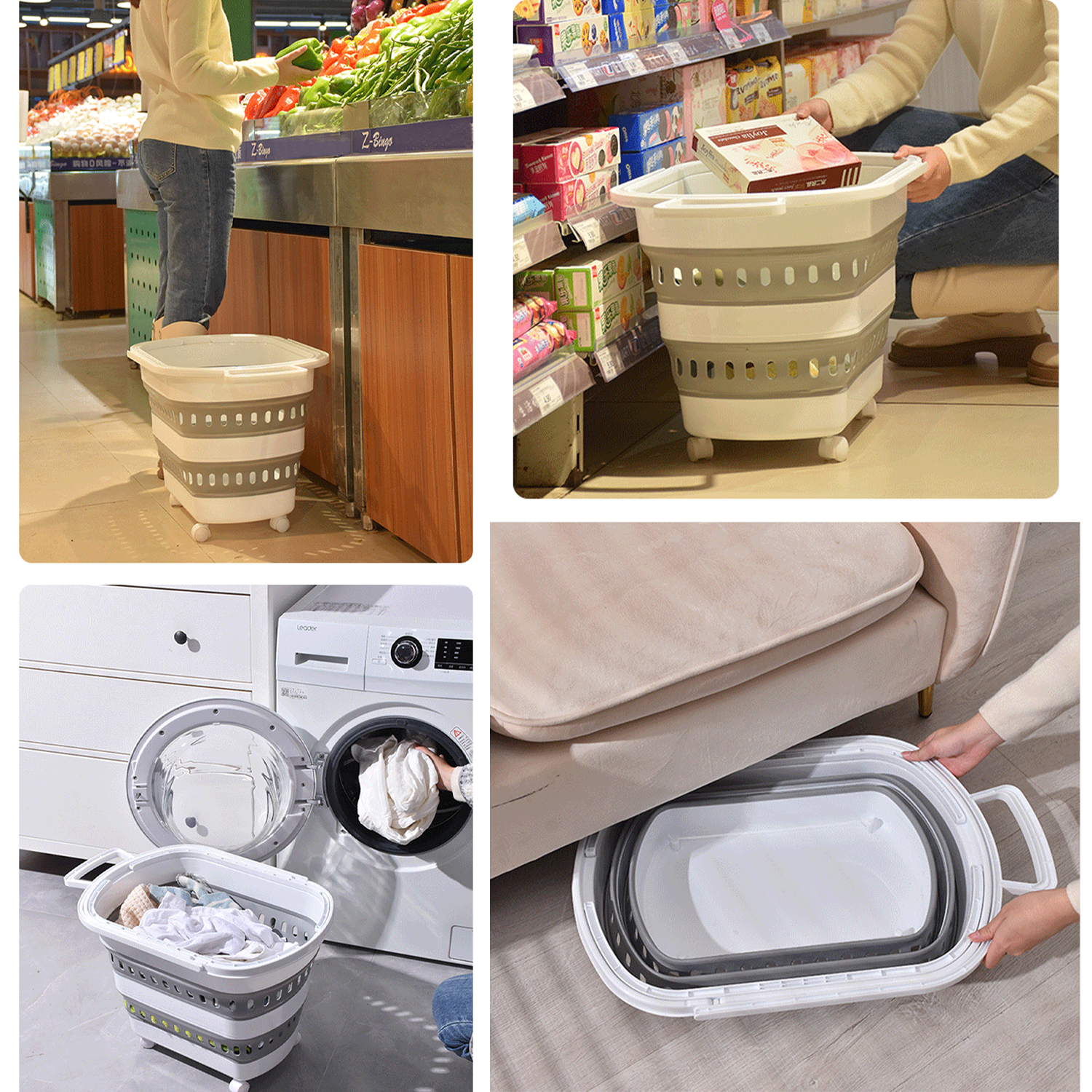 Foldable Wheeled Shopping Cart - Lightweight & Portable 6