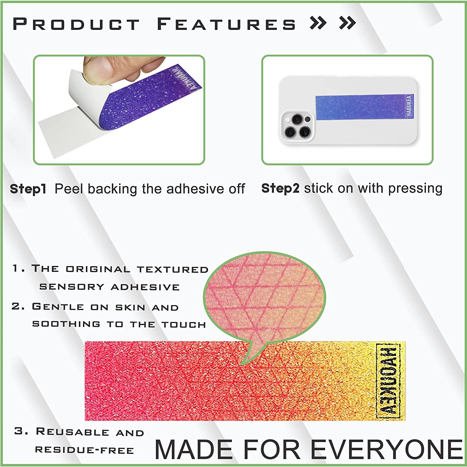 Anxiety Sensory Cute Fidget Textured Strips Toys Rough Stickers 4