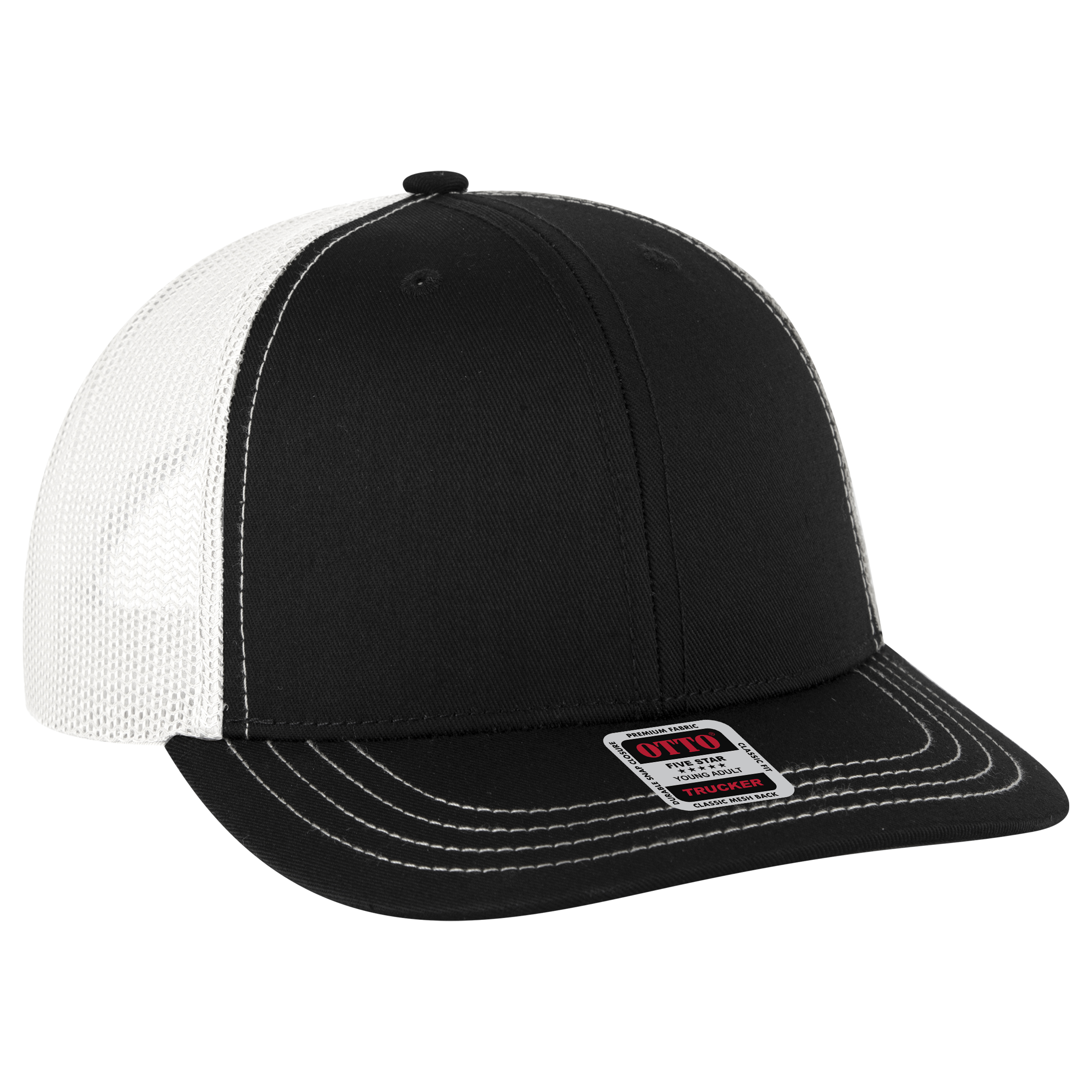 OTTO CAP® 6 Panel Mid Profile Mesh Back Trucker Hat 41