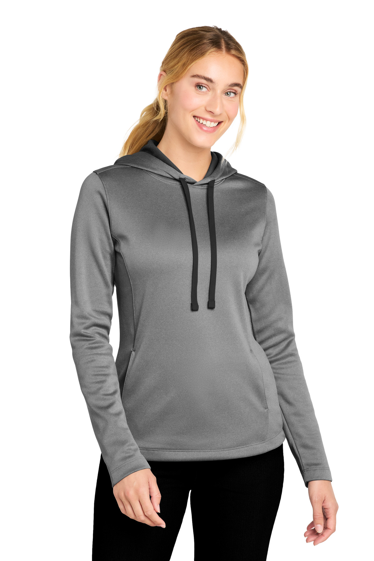 Sport-Tek Women's PosiCharge Sport-Wick Heather Fleece Hooded Pullover. LST264 38