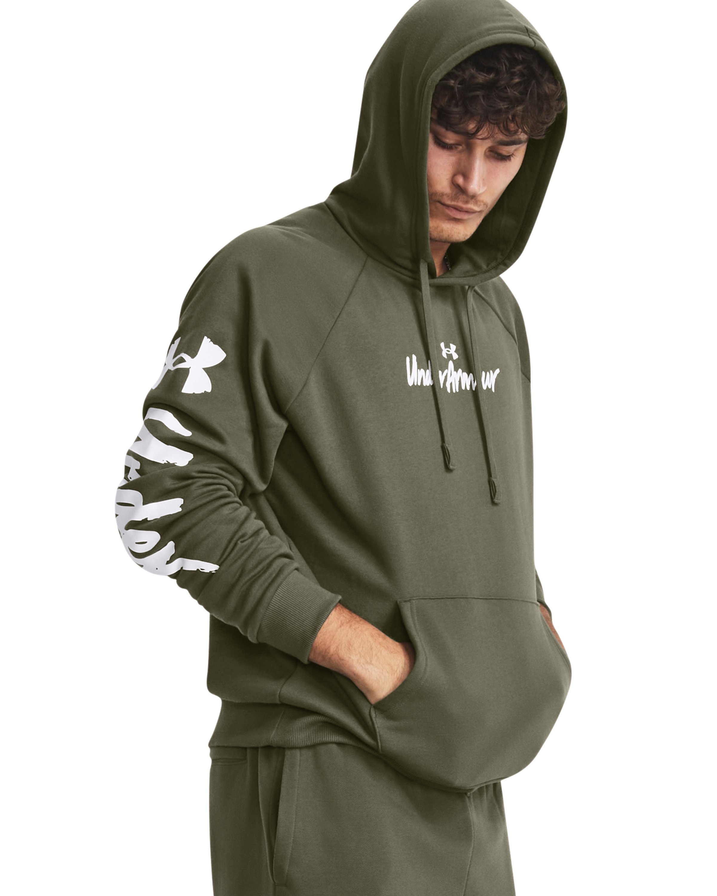 UA Rival Fleece Graphic Men's Hoodie, custom hoodie or sweatshirt with logo imprint 3