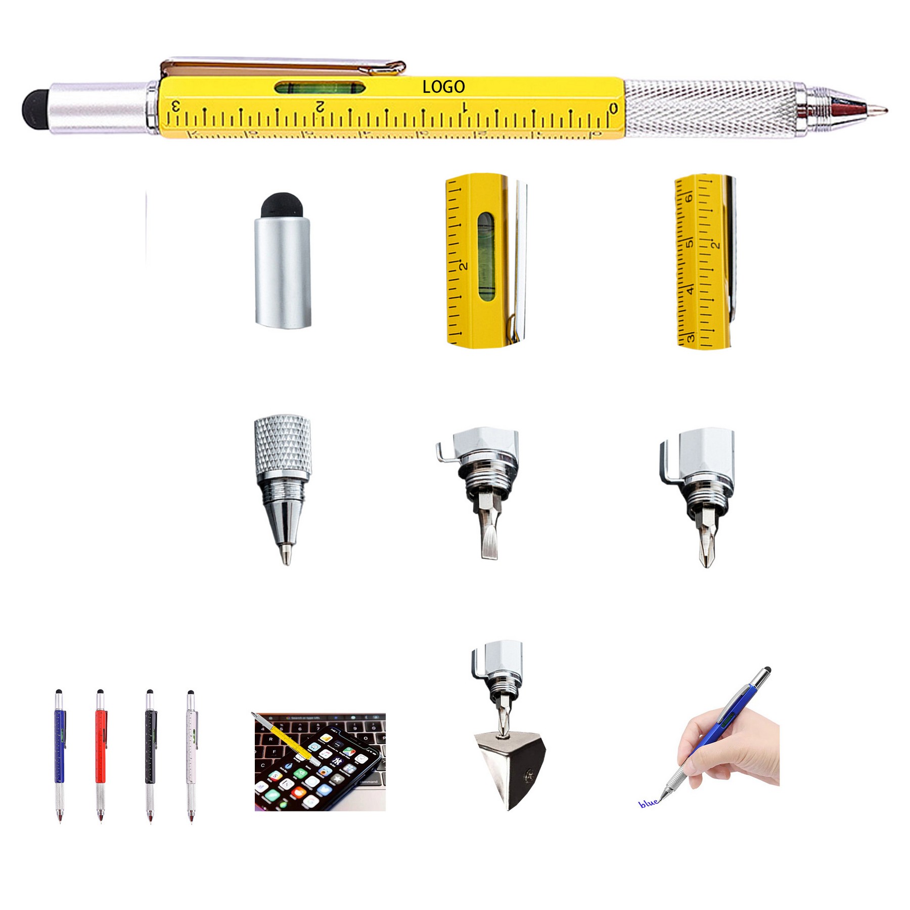 6-in-1 Multifunctional Ballpoint Pen With Screwdriver