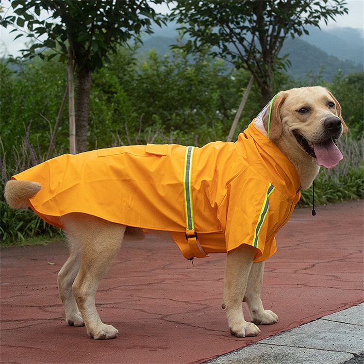 Raincoats for Large Dogs with Reflective Strip Rain 9