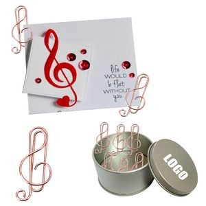 Music Clef Shaped Paper Clips In Tin Box 4