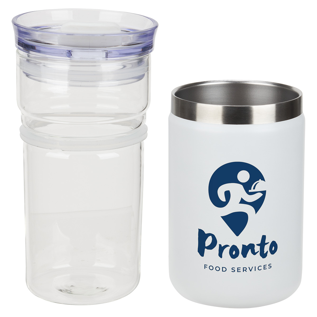 Tamari 12 oz Glass Tumbler & Vacuum Insulated Cooler 12