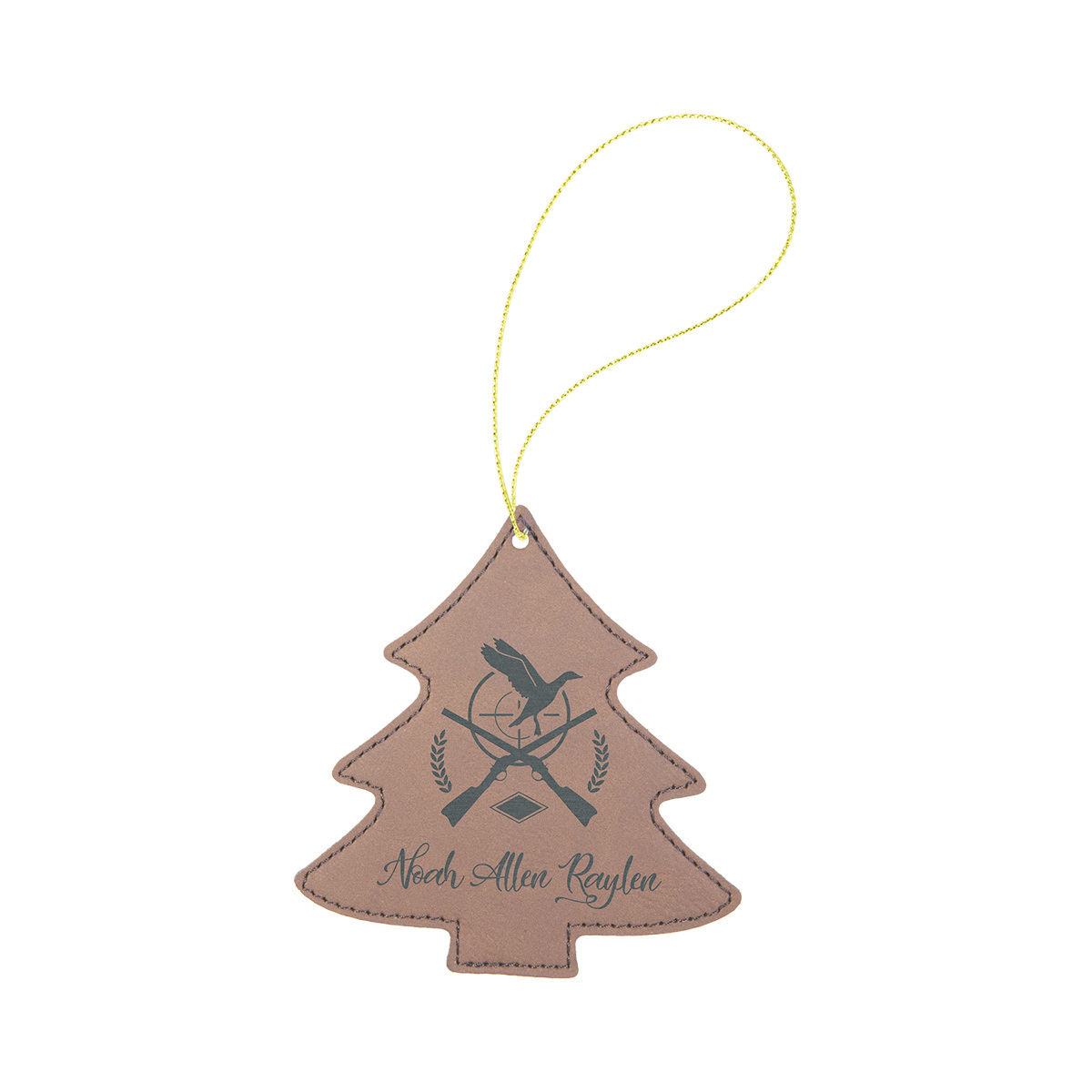Dark Brown Leatherette Tree Ornament