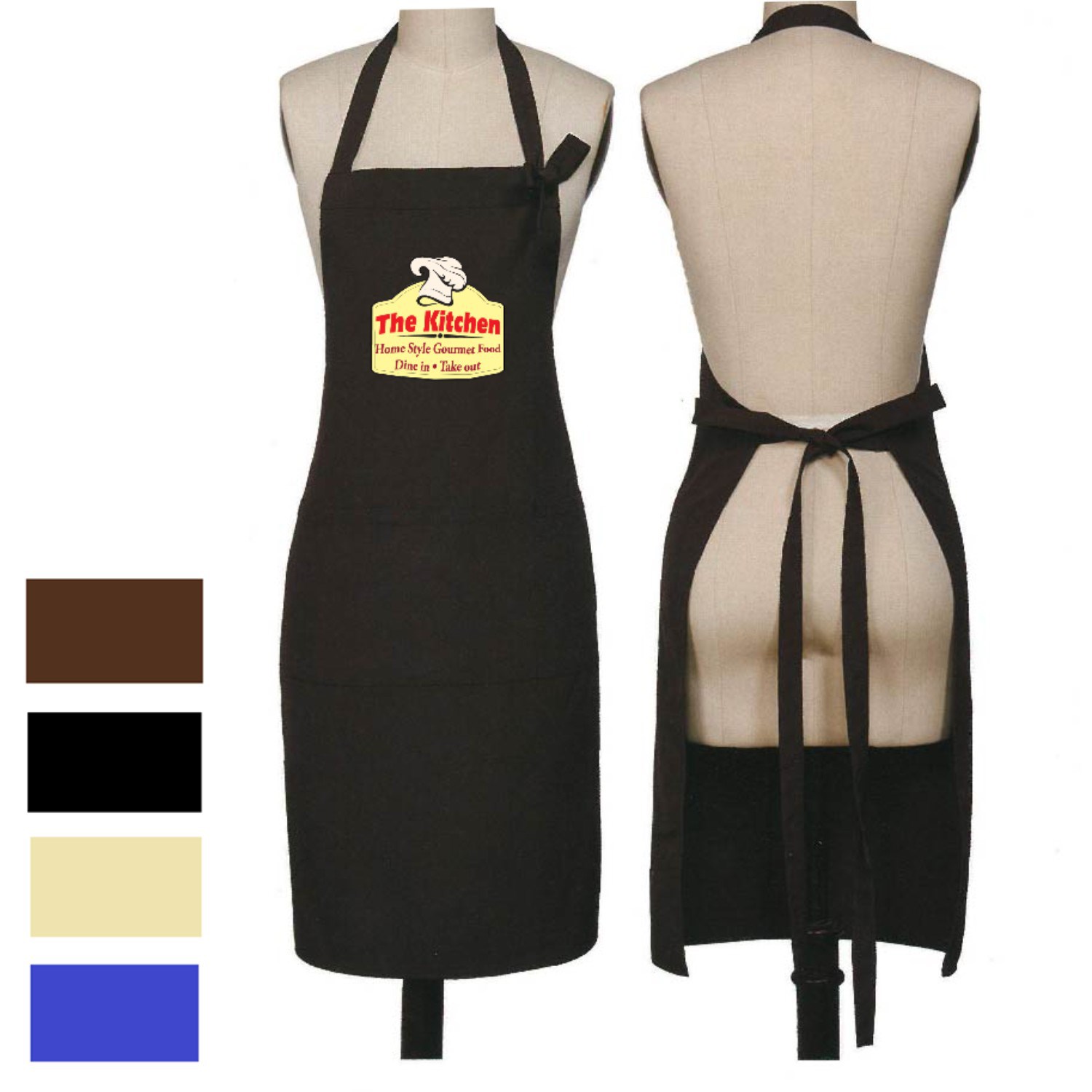 13 oz. Thick Canvas Kitchen Apron w/ 2 Pockets, Antifouling 1