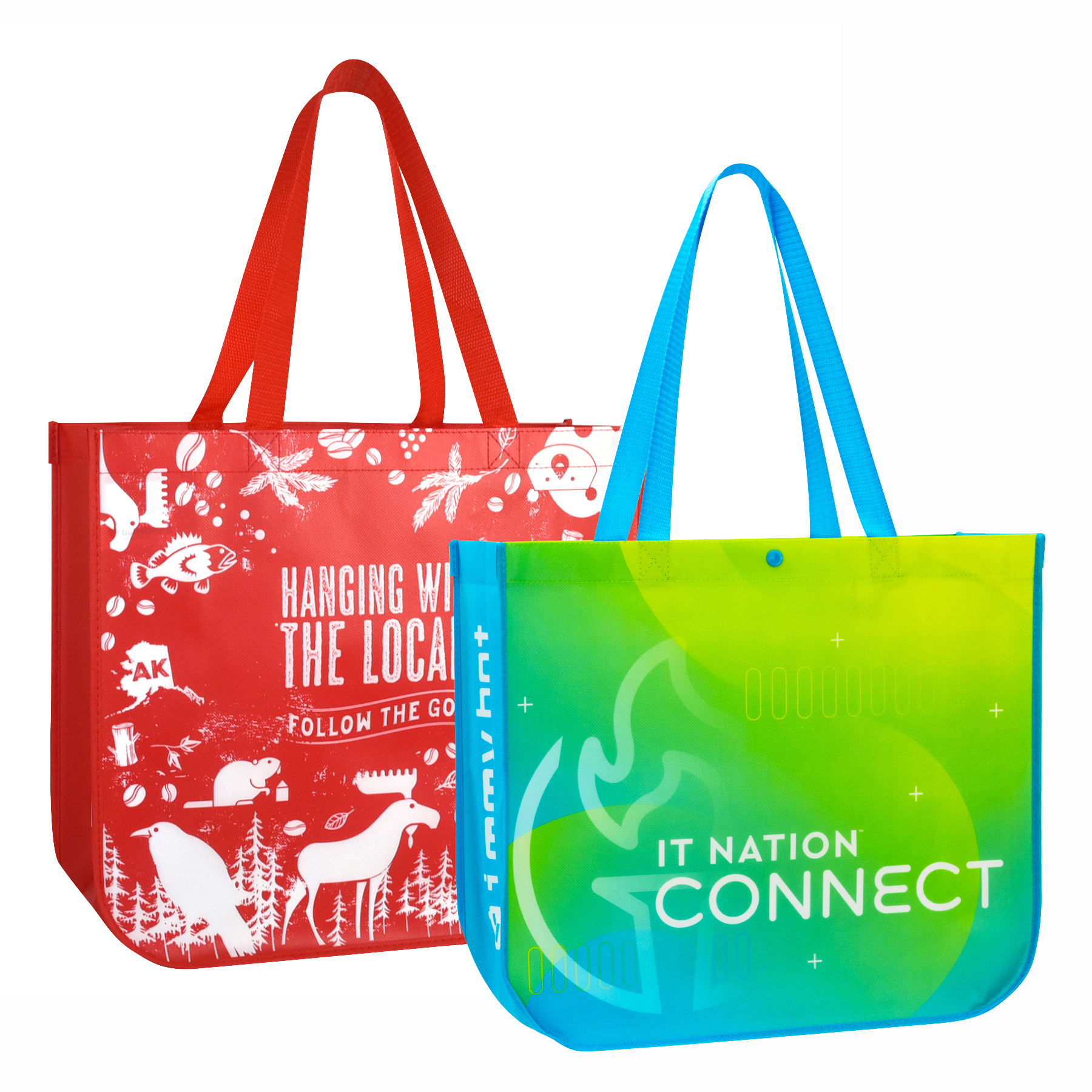 Custom Full-Color Laminated Non-Woven Round Cornered Promotional Tote Bag 16"x14"x6" 1