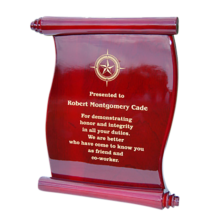 Rosewood Scroll Plaque 1