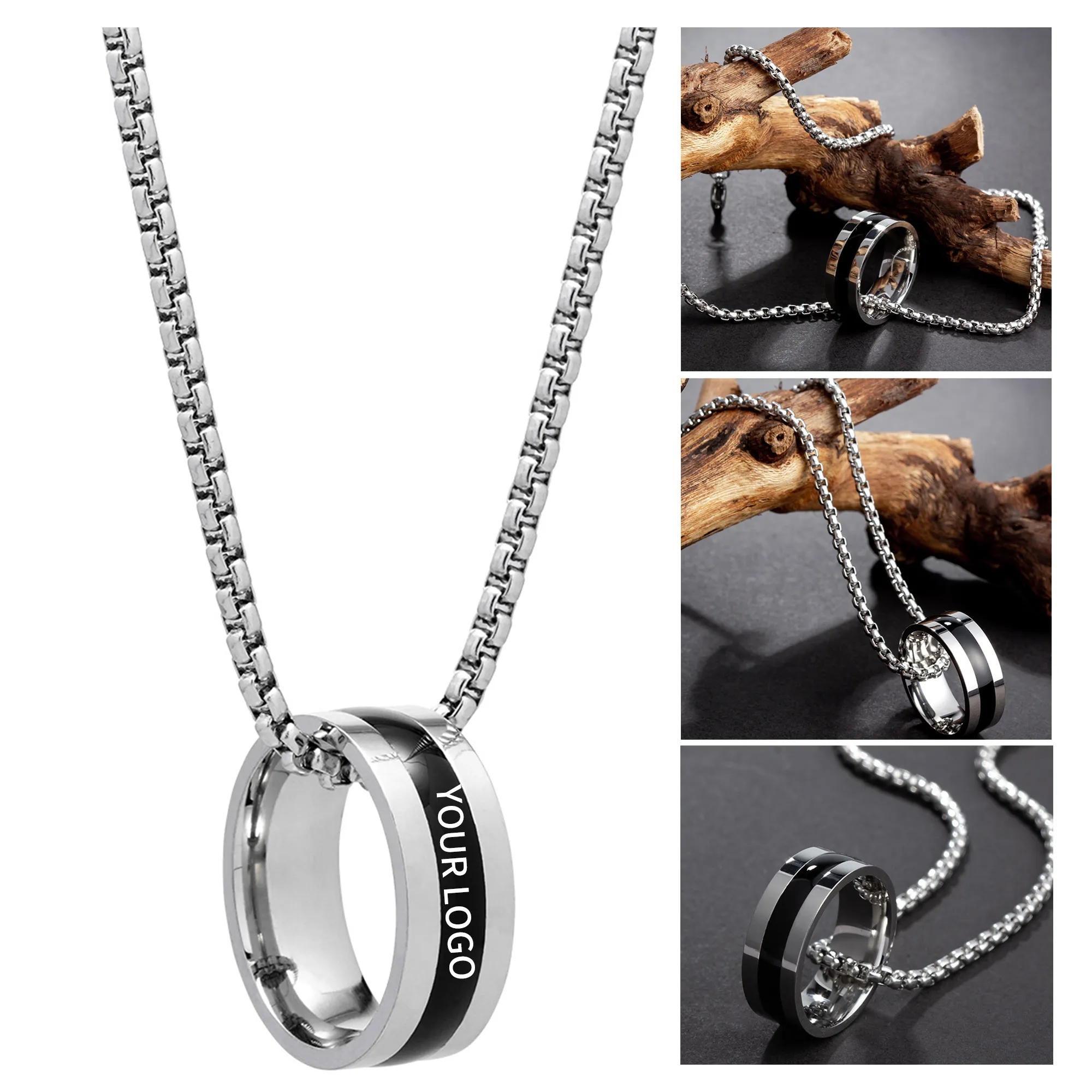 Modern Necklace with Ring Charm 2