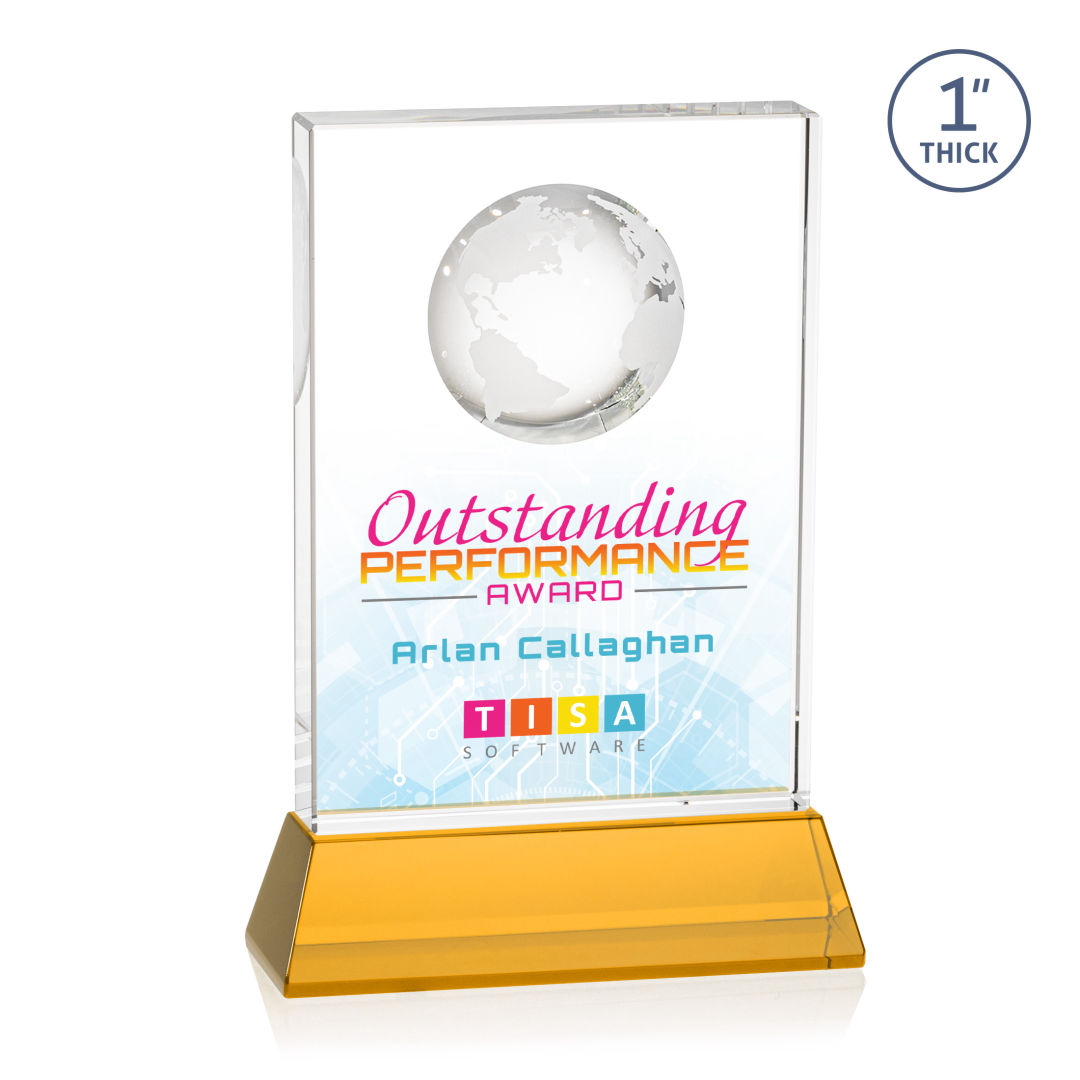 Ambassador VividPrint™ Award on Base - Amber 2