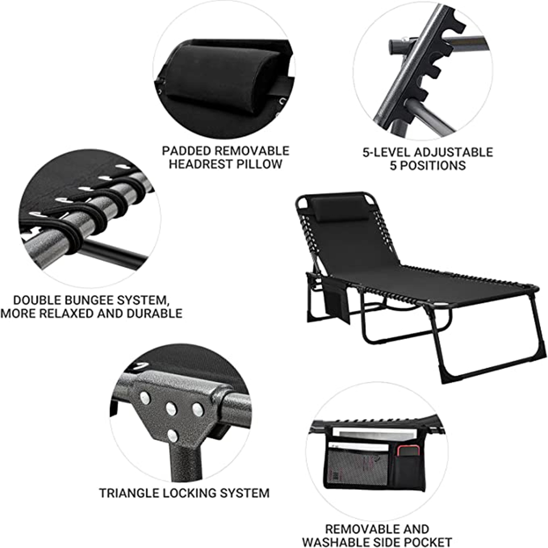Folding Outdoor Chaise Lounge Chair 3