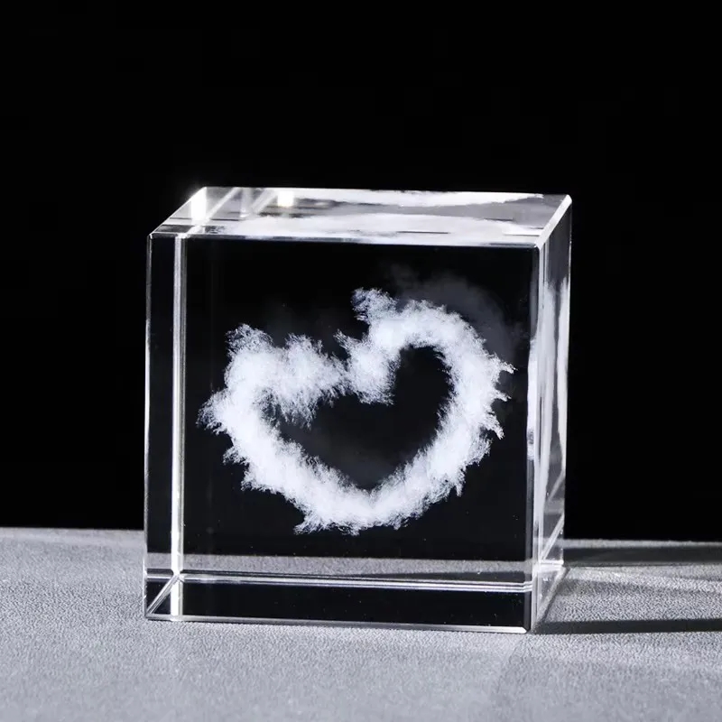 3D Crystal Cube Paperweight 8