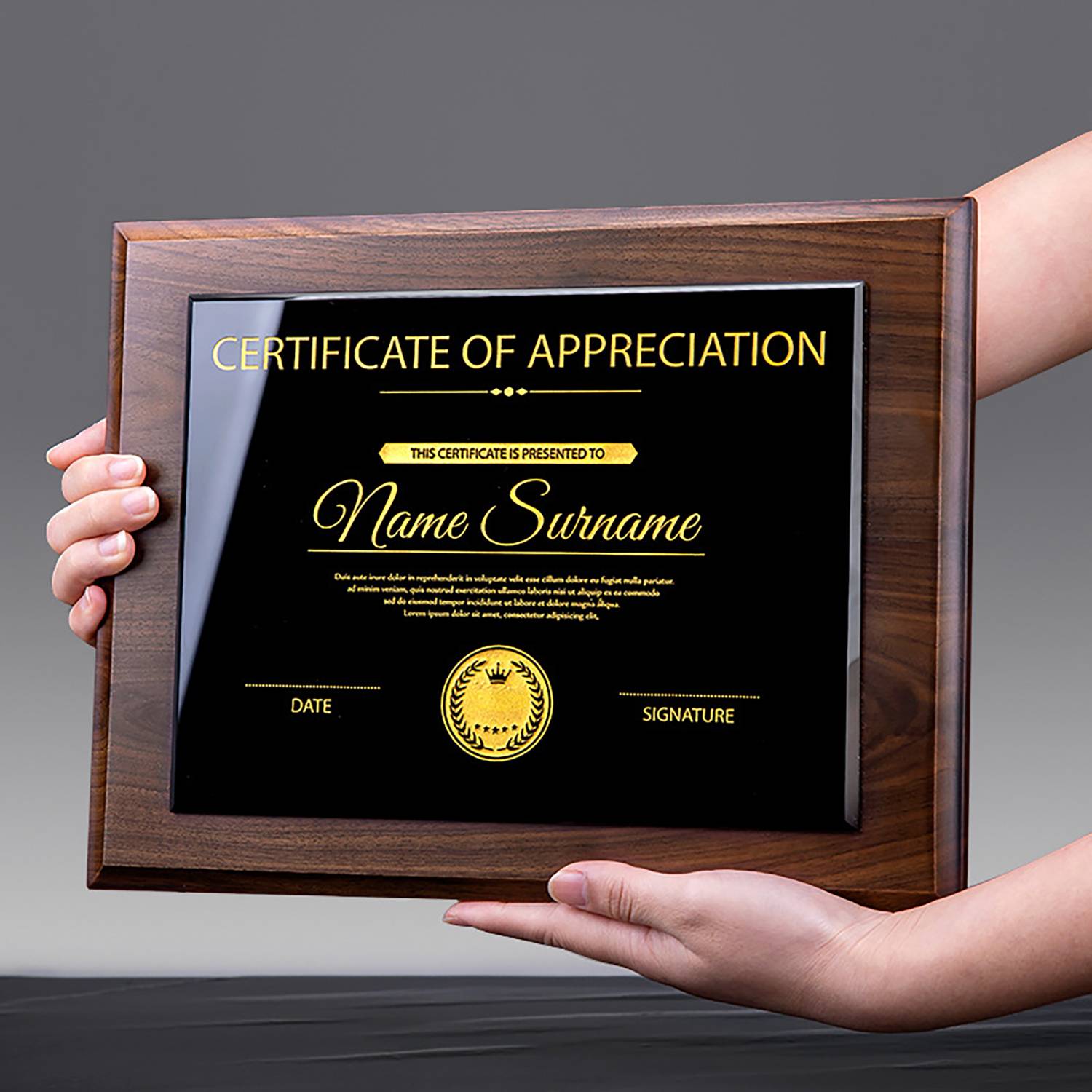 Durable Black Walnut Medal Display Piece 4