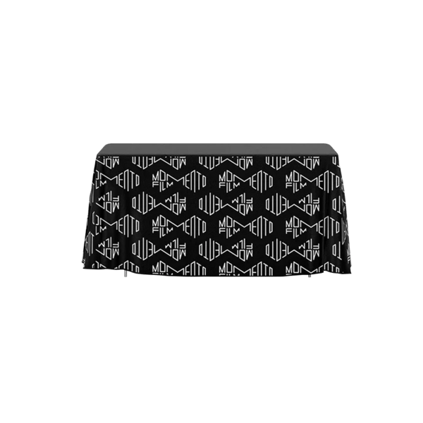 48 Hour Rush 4' Open-Back Full Color Drape Table Throw 2