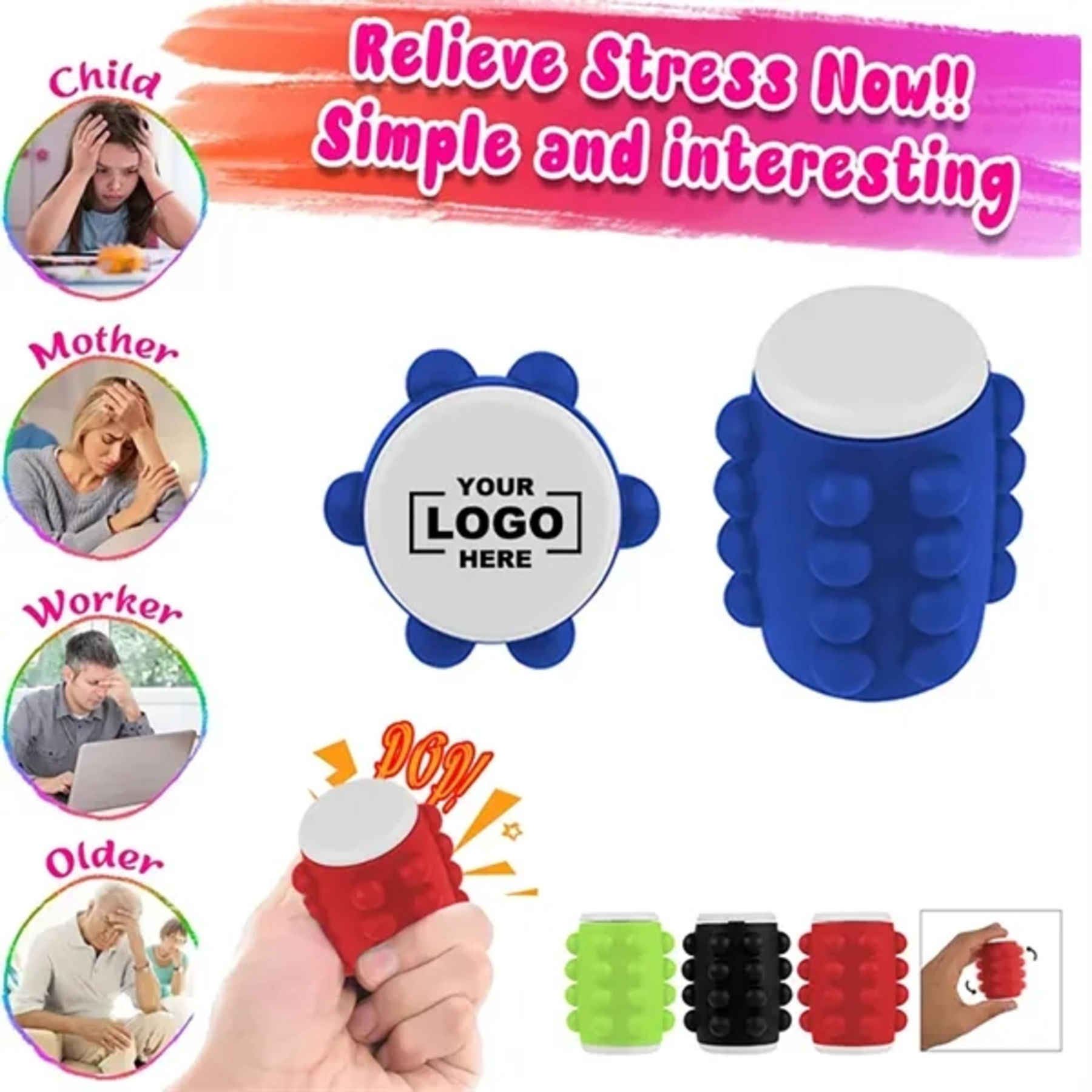 Silicone Fidget Spinner Pop Ball Stress Reliever
 1