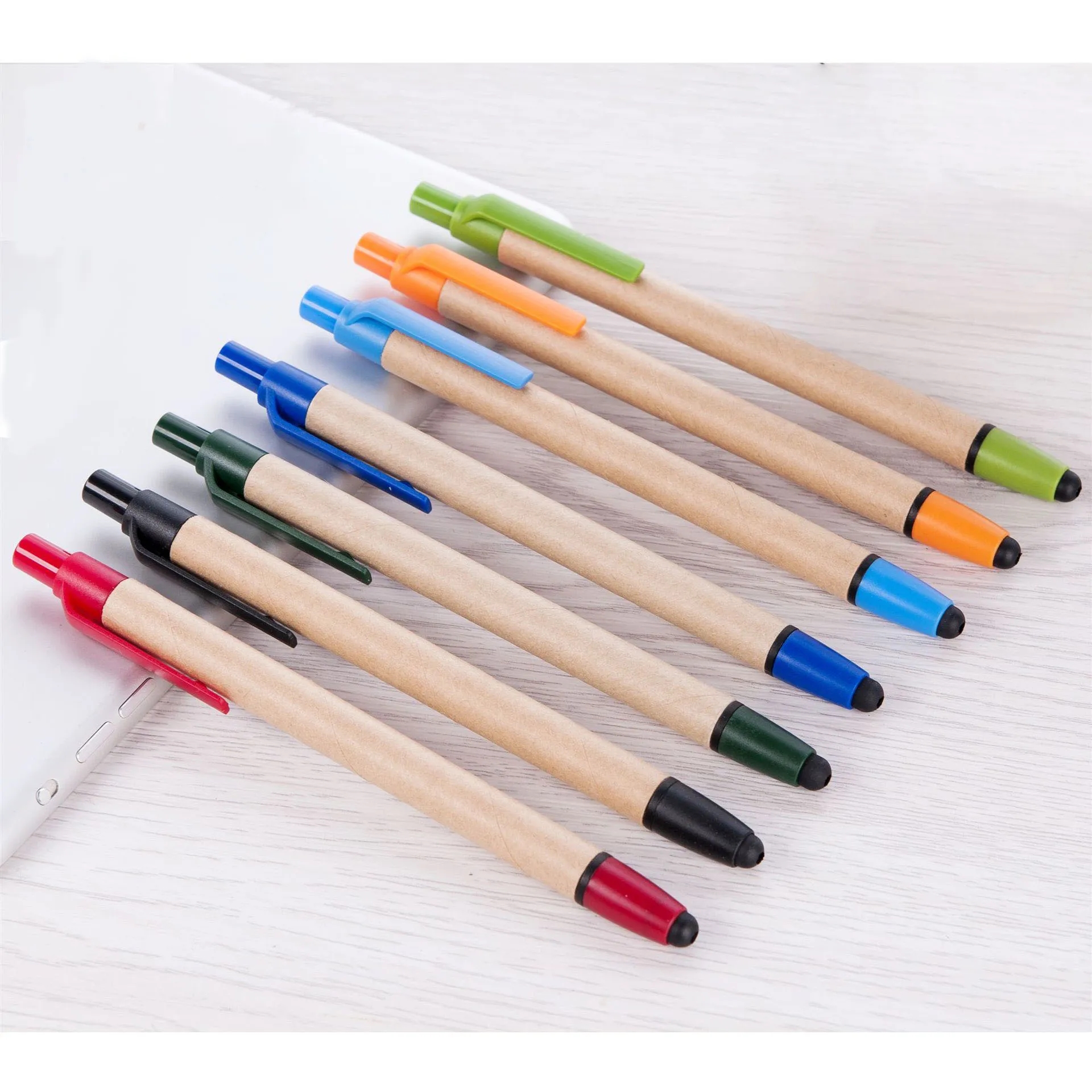 Kraft paper ballpoint pen with stylus 5