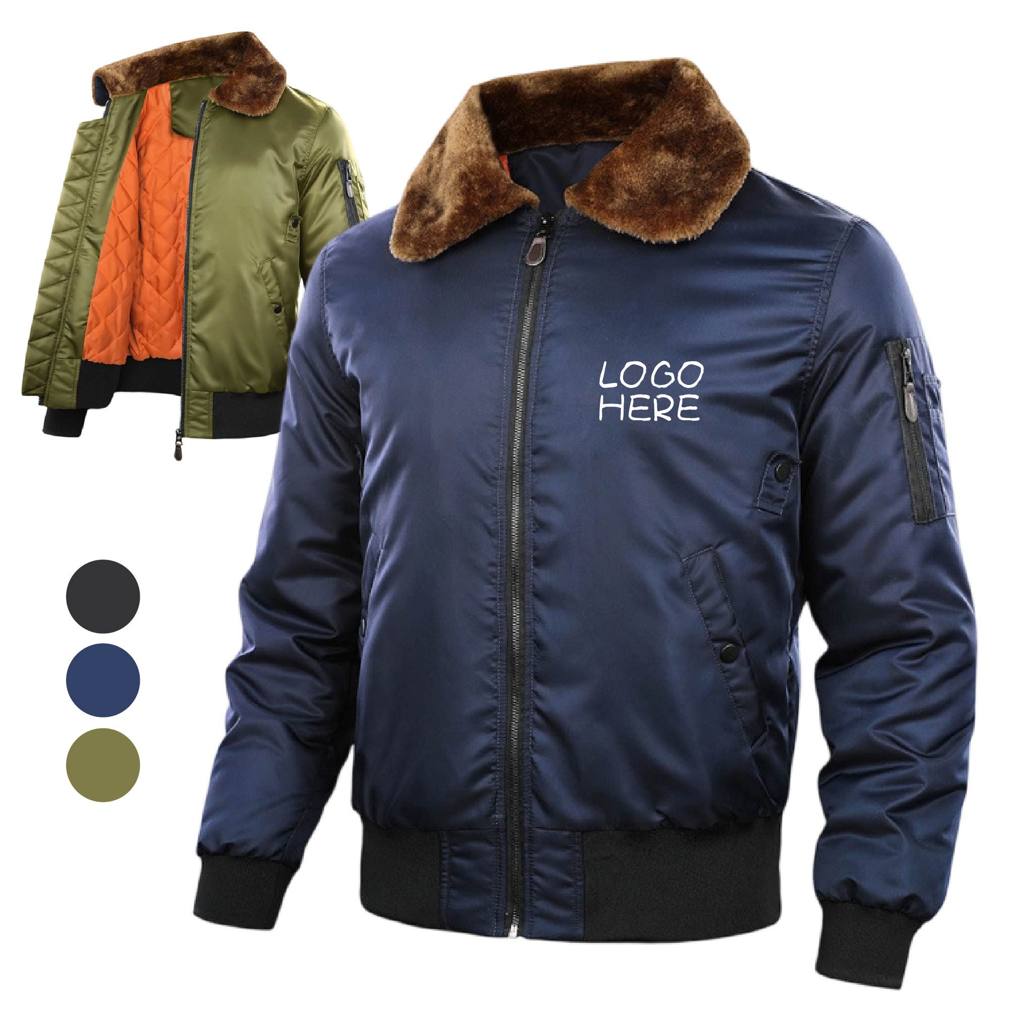 Collar Zip Up Winter Coat 2