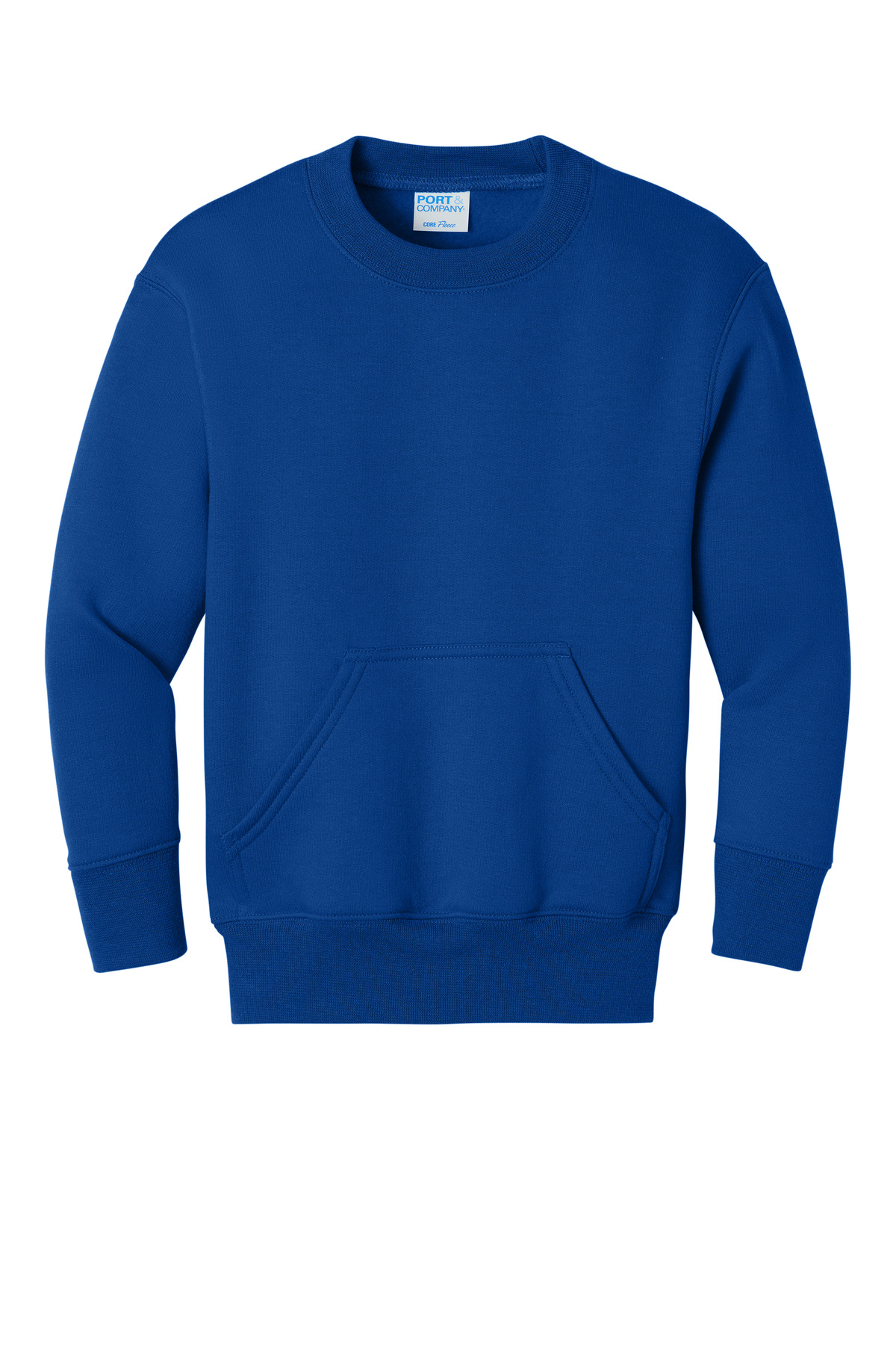 Port & Co Youth Core Fleece Crewneck Pocket Sweatshirt PC78YPKT 39