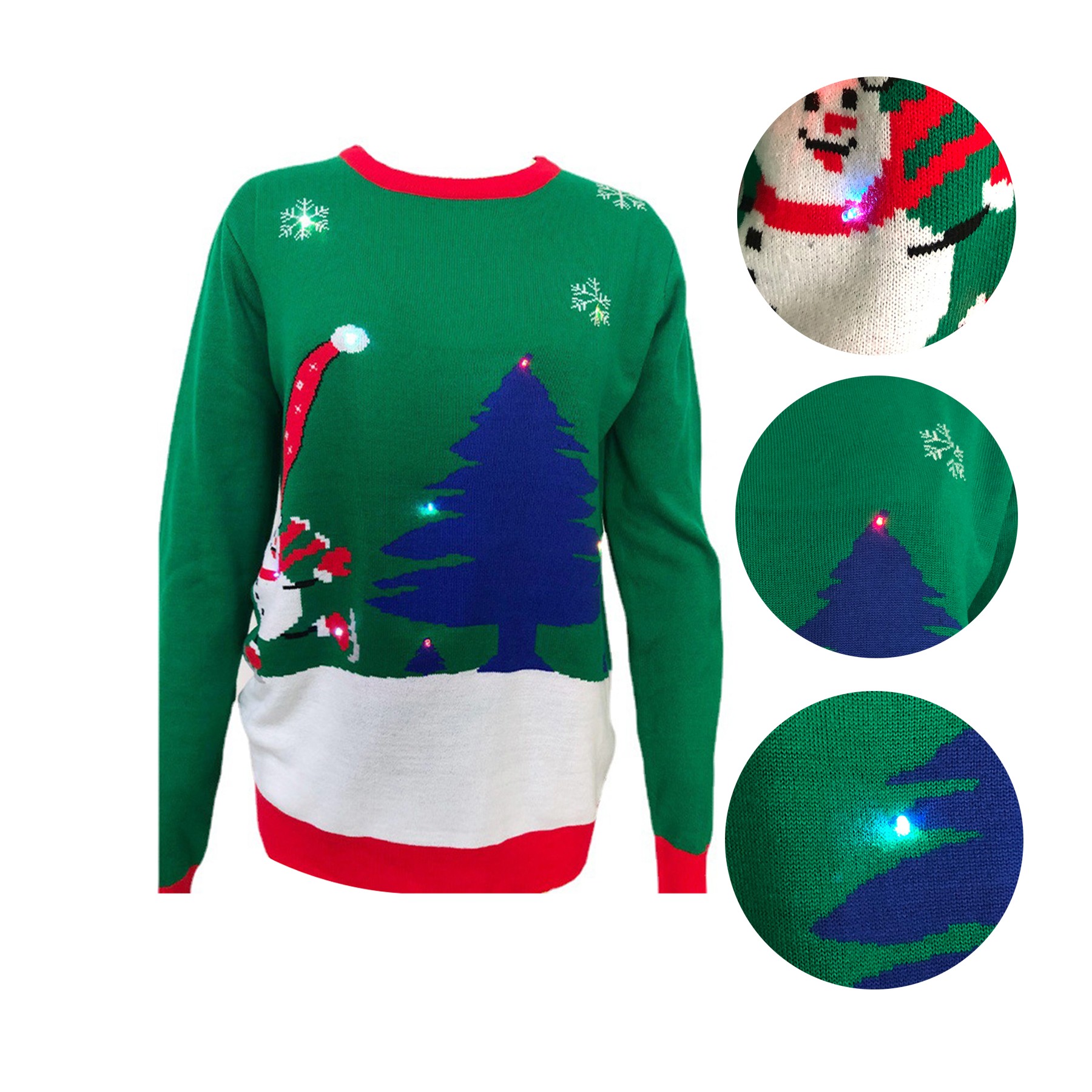 LED Light Christmas Sweater, custom hoodie or sweatshirt with logo imprint 2