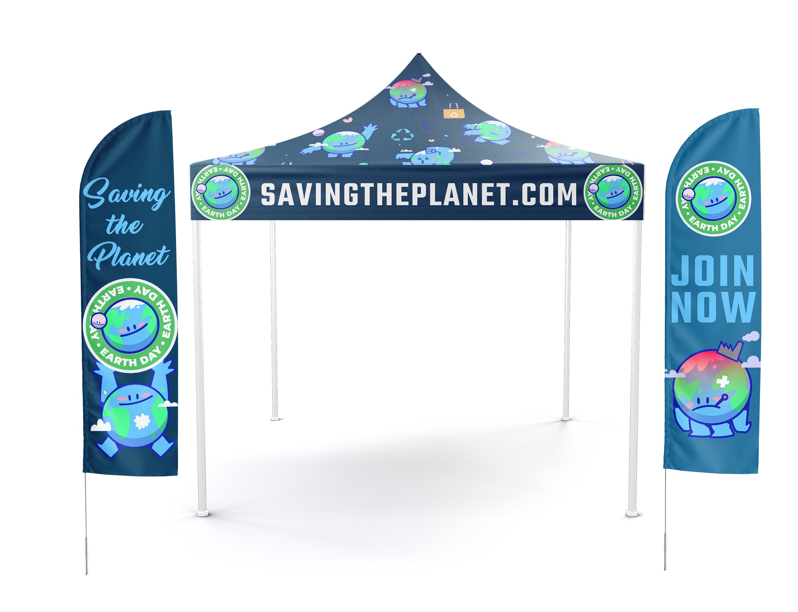 10'x10' Tent & (2) 8' Flags 1