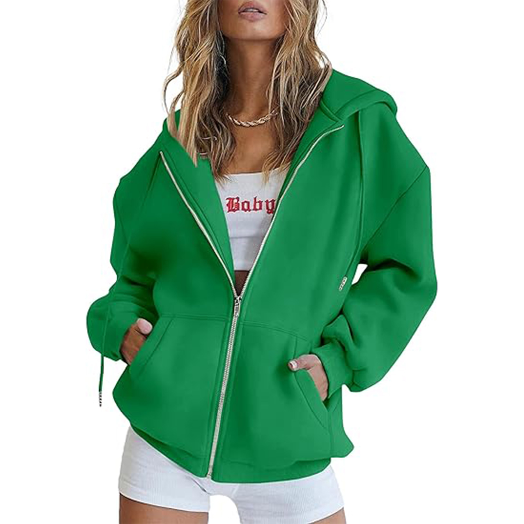 Casual Zip Up Long Sleeve Hoodie Jacket 16