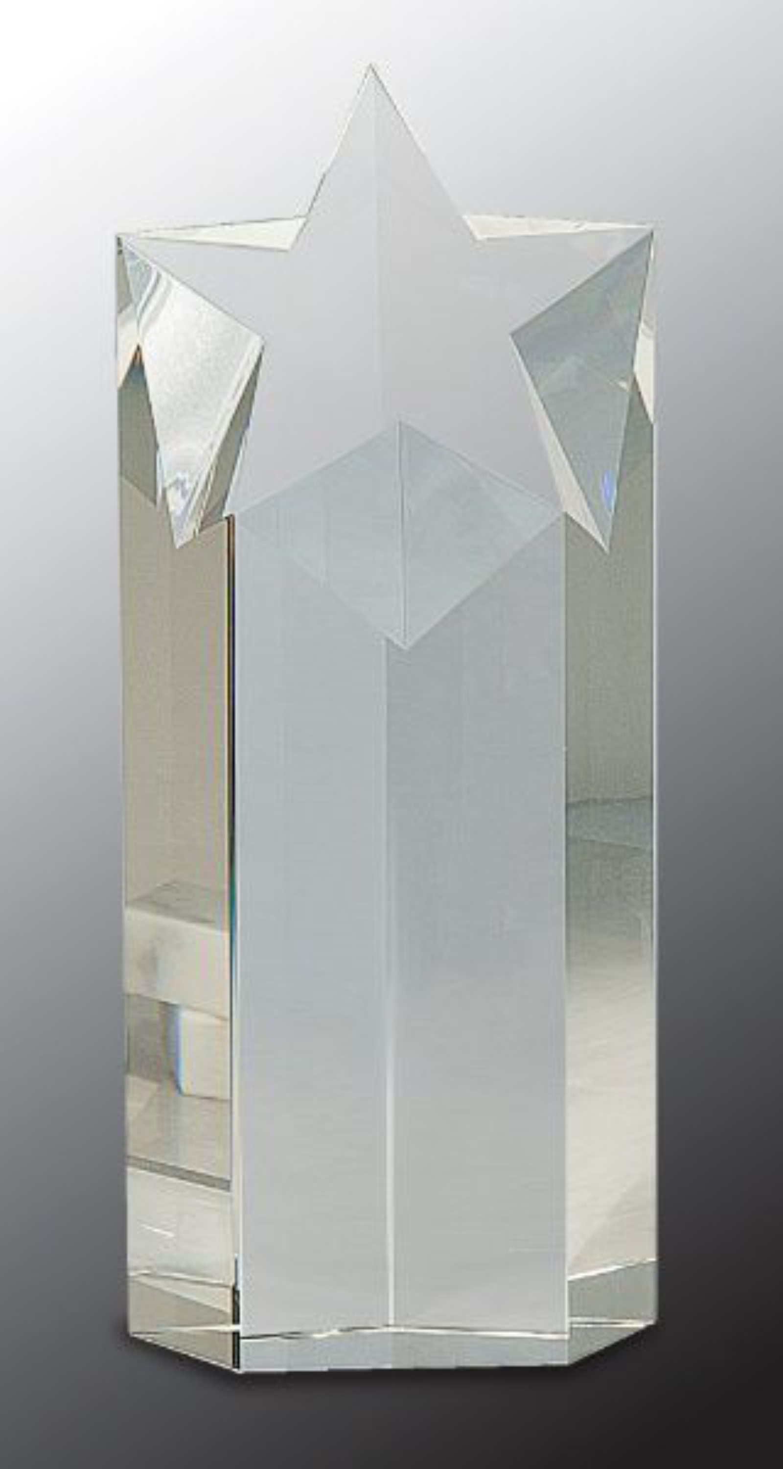 10" Clear Crystal Star Column Award 1